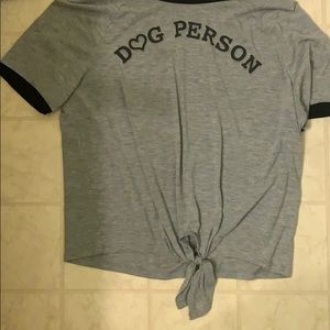 grey dog person t-shirt